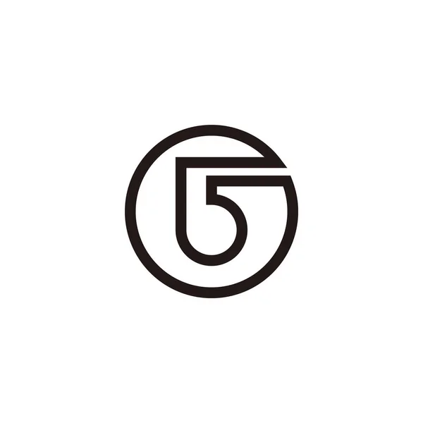 文字Gシンプルな細い線の円の幾何学ロゴ — ストックベクタ
