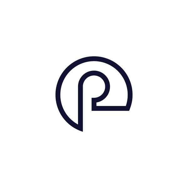 Lettre Simplicité Cercle Ligne Logo Vecteur — Image vectorielle