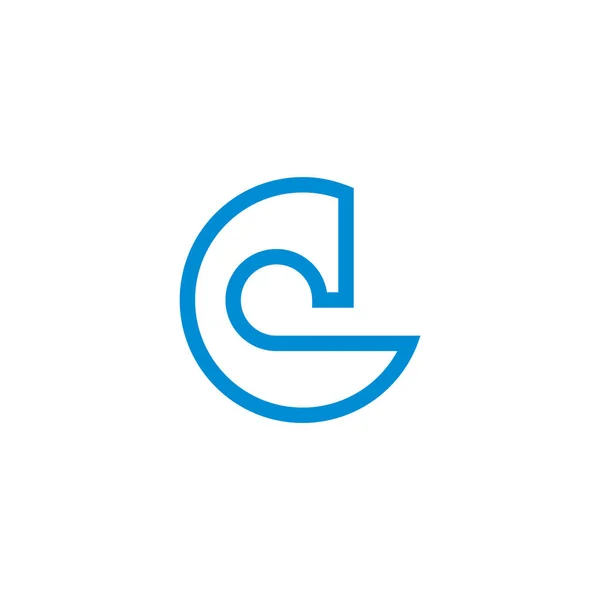 Lettera Cerchio Blu Onda Astratta Logo Vettoriale — Vettoriale Stock