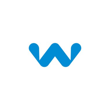 W harfi mavi su sıçrama sembolü logo vektörü