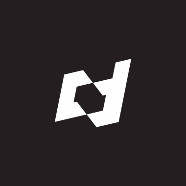 harf cd hareketi basit geometrik kare logo vektörü
