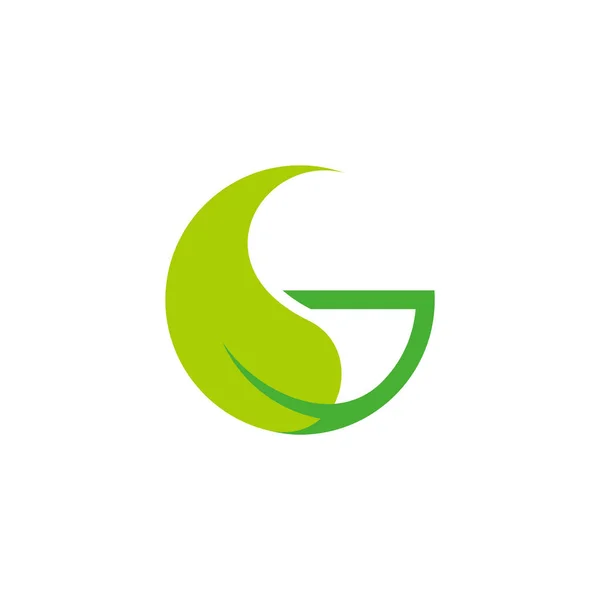 Harfi Yeşil Yaprak Ağacı Sembolü Geometrik Logo Vektörü — Stok Vektör