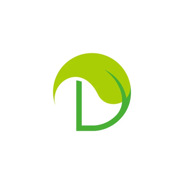 Lettre Vert Feuille Arbre Symbole Géométrique Logo Vecteur — Image vectorielle