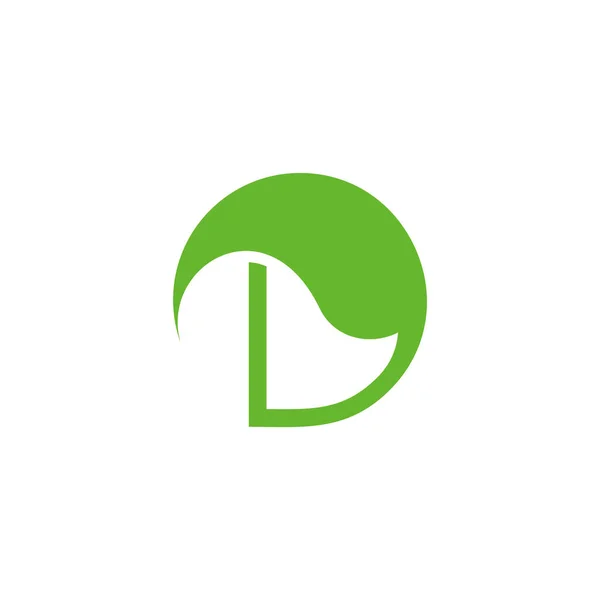 Letra Silhueta Forma Folha Logotipo Geométrico Simples — Vetor de Stock