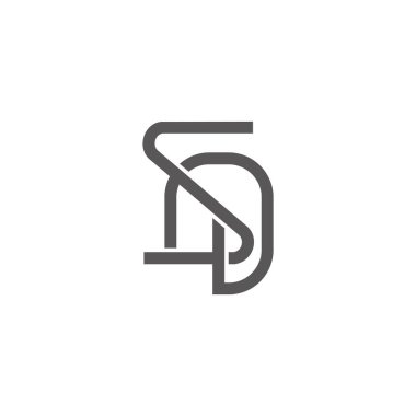 harf sd basit geometrik çizgi bağlı logo vektörü