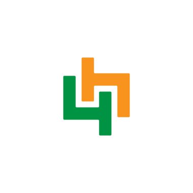 harf 4h basit renkli geometrik logo vektörü