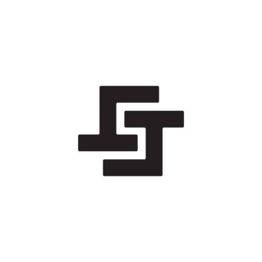 st harfi basit geometrik logo vektörü