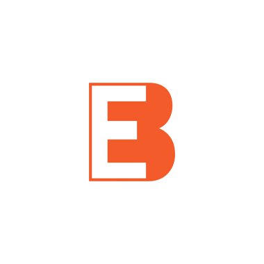 eb basit geometrik ince çizgi bağlı logo vektörü harfi