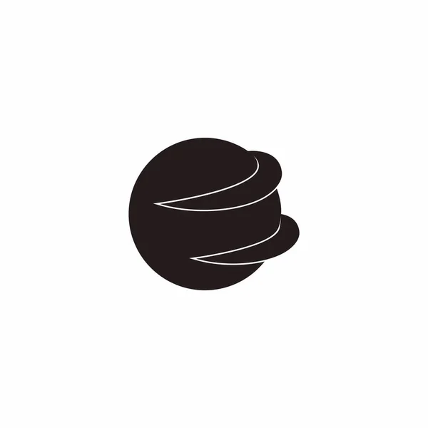 Cercle Courbes Mouvement Cercle Silhouette Objet Logo Vecteur — Image vectorielle