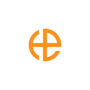 he sarı daire geometrik çizgi logo vektörü