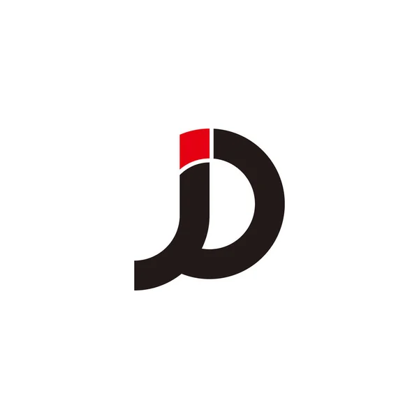 Letter Red Dot Simple Geometric Logo Vector — Stock Vector