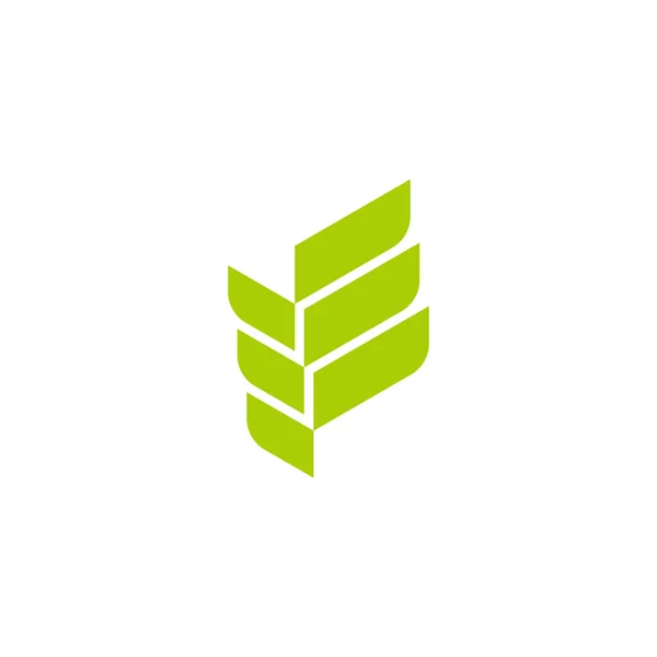Three Green Leaf Geometric Simple Logo Vector — Vector de stock