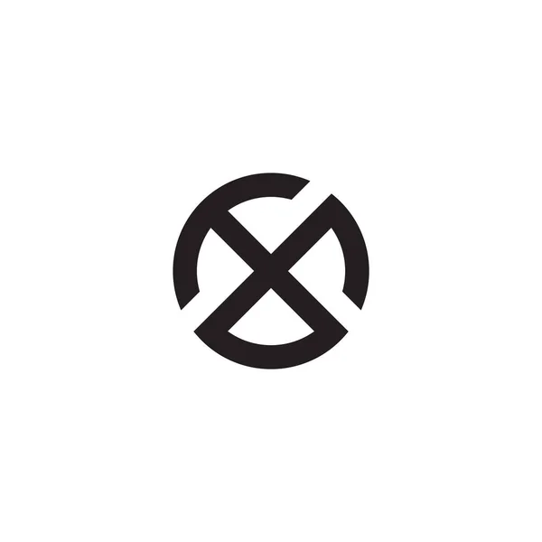 Letter Cross Circle Geometric Line Logo Vector — Stockvektor
