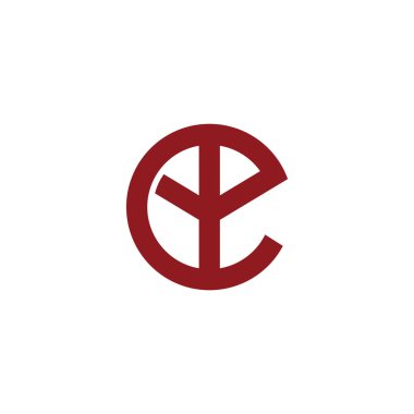 harf e soyut ağaç ağaç basit geometrik logo vektörü