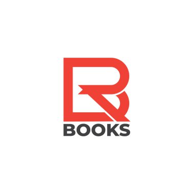 harf rb kitap kurdelesi basit geometrik logo vektörü