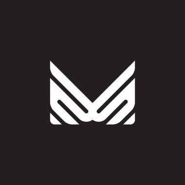 m harfi soyut doğrusal kanatlar basit logo vektörü
