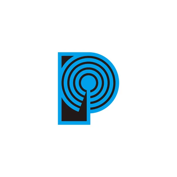 Letter Radiosignaal Antenne Antenne Symbool Logo Vector — Stockvector
