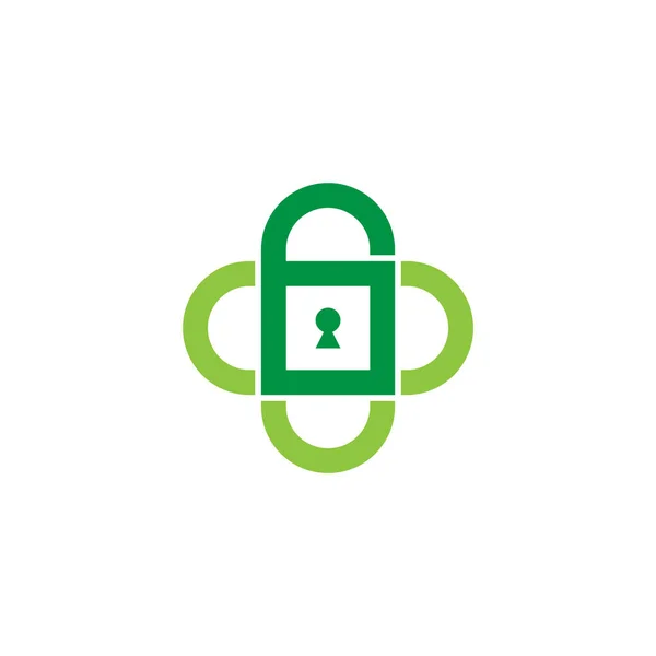 Medical Healthy Lock Symbol Icon Vector — 图库矢量图片