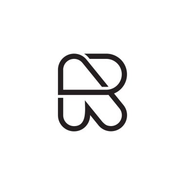 letter r arrow infinity line symbol logo vector