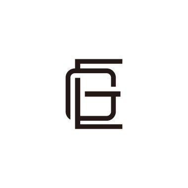 letter ge linked geometric line logo vector