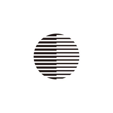 circle ball silhouette flat geometric logo vector