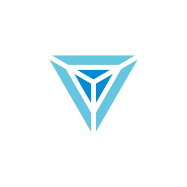 triangle blue diamond core symbol logo vector 