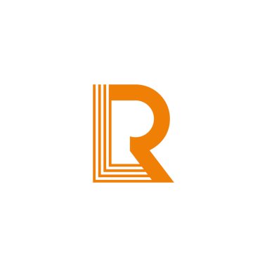 letter lr stripes geometric linked logo vector 