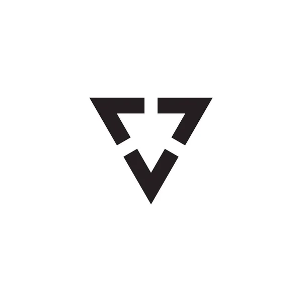 Triangle Arrows Linked Geometric Logo Vector — Wektor stockowy