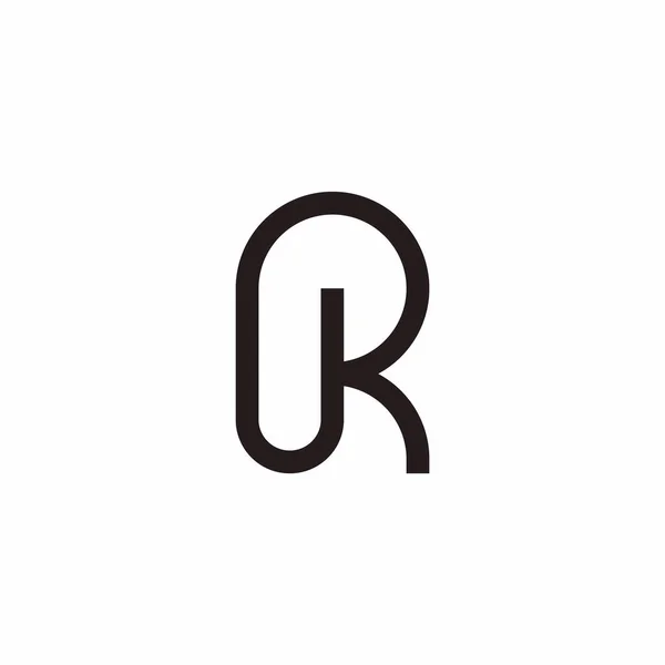 Letter Simple Loop Geometric Line Art Logo Vector —  Vetores de Stock