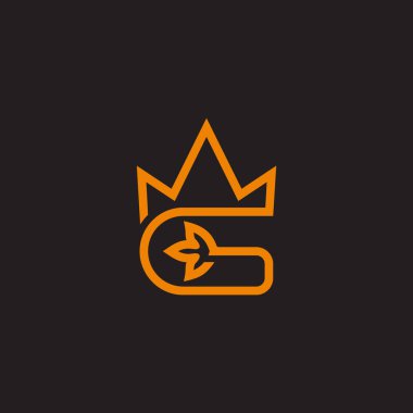 letter g king golden crown logo vector 