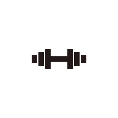 letter h dumbell simple geometric logo vector 