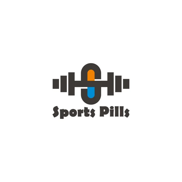 Letter Sport Medical Dumbbell Logo Vector — Stockvektor