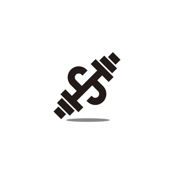 Letter Dumbbell Shadow Logo Vector — Vettoriale Stock
