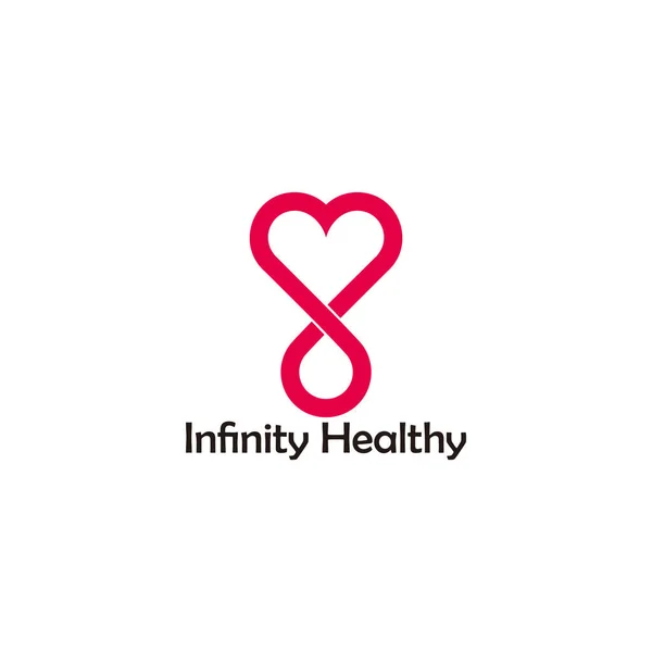 Infinity Healthy Heart Medical Symbol Logo Vector — Stock Vector