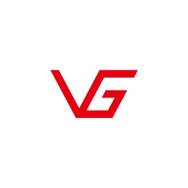 letter vg simple geometric connect logo vector