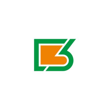 letter cb colorful geometric simple logo vector 
