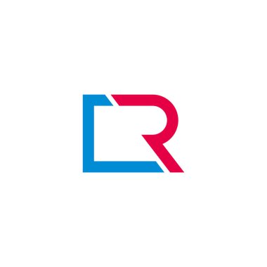 letter cr colorful linear geometric simple logo vector