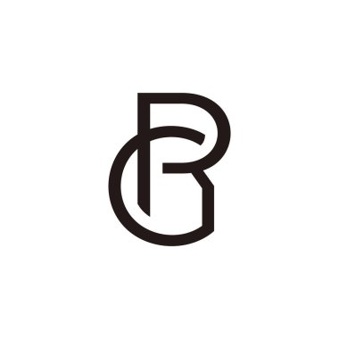 letter rg linear simple linked logo vector 