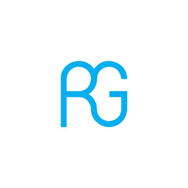 letter rg oval font geometric logo vector 