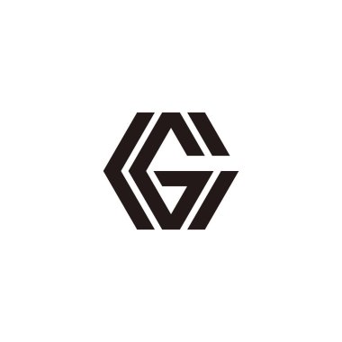 letter g stripes geometric hexagon logo vector 
