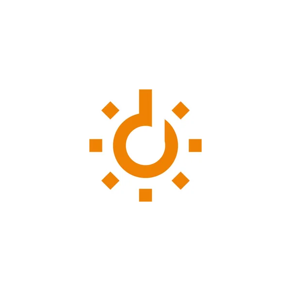 Letter Dots Sun Symbol Logo Vector — Stok Vektör
