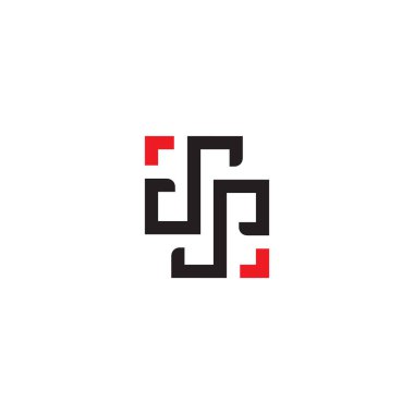 letter dp square arrows geometric linear logo vector