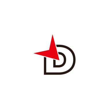 letter d click cursor symbol logo vector 