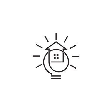 electric bulb shine home energy logo vector 
