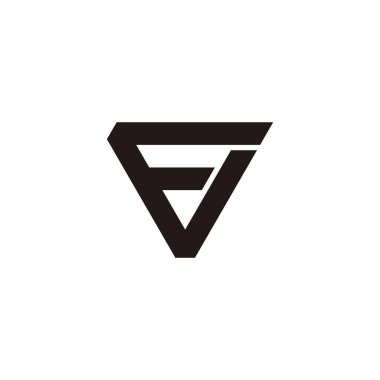 letter fv simple geometric triangle logo vector 