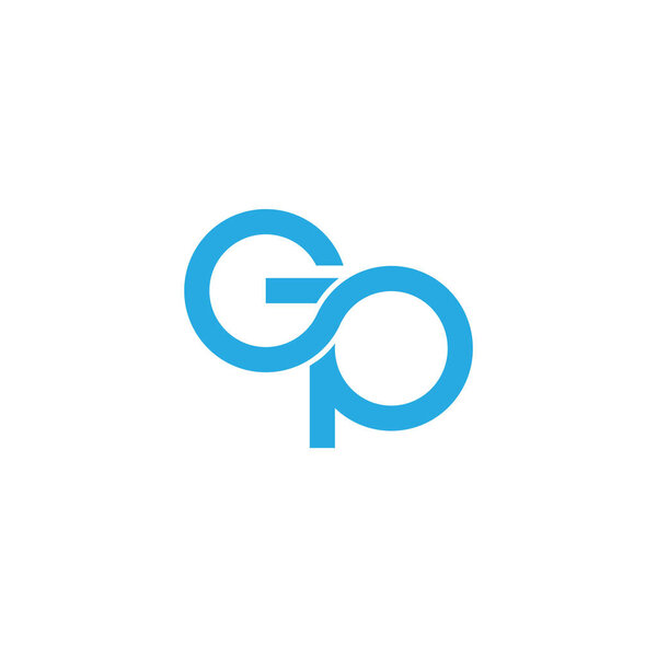letter gp infinity loop line logo vector 