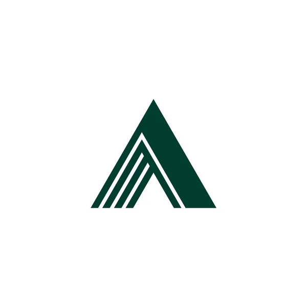 Triangle Stripes Flat Logo Vector - Stok Vektor