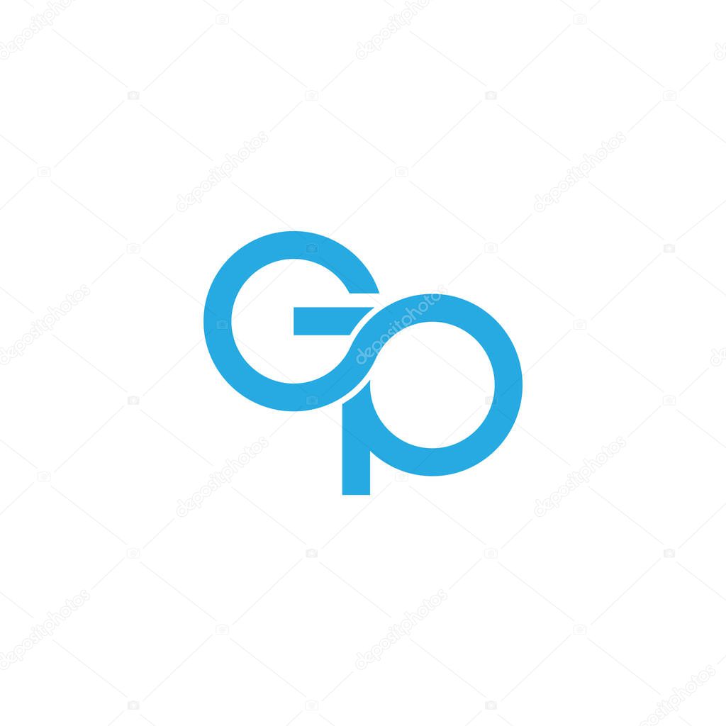 Letter gp infinity loop line logo vector