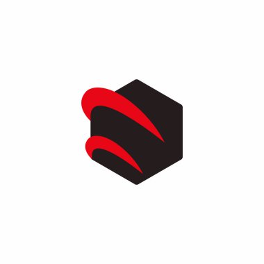 Altıgen eğriler ok swoosh tasarım logo vektörü