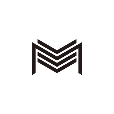 m harfi binalar çizgisi geometrik logo vektörü 